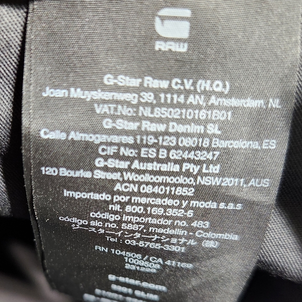 NWOT G-Star RAW 3301 Slim Black Button-up Youth Jeans (W24xL30) - Picture 13 of 16